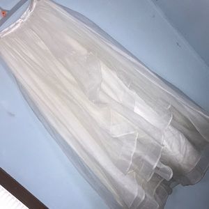 White and gold prom dress
